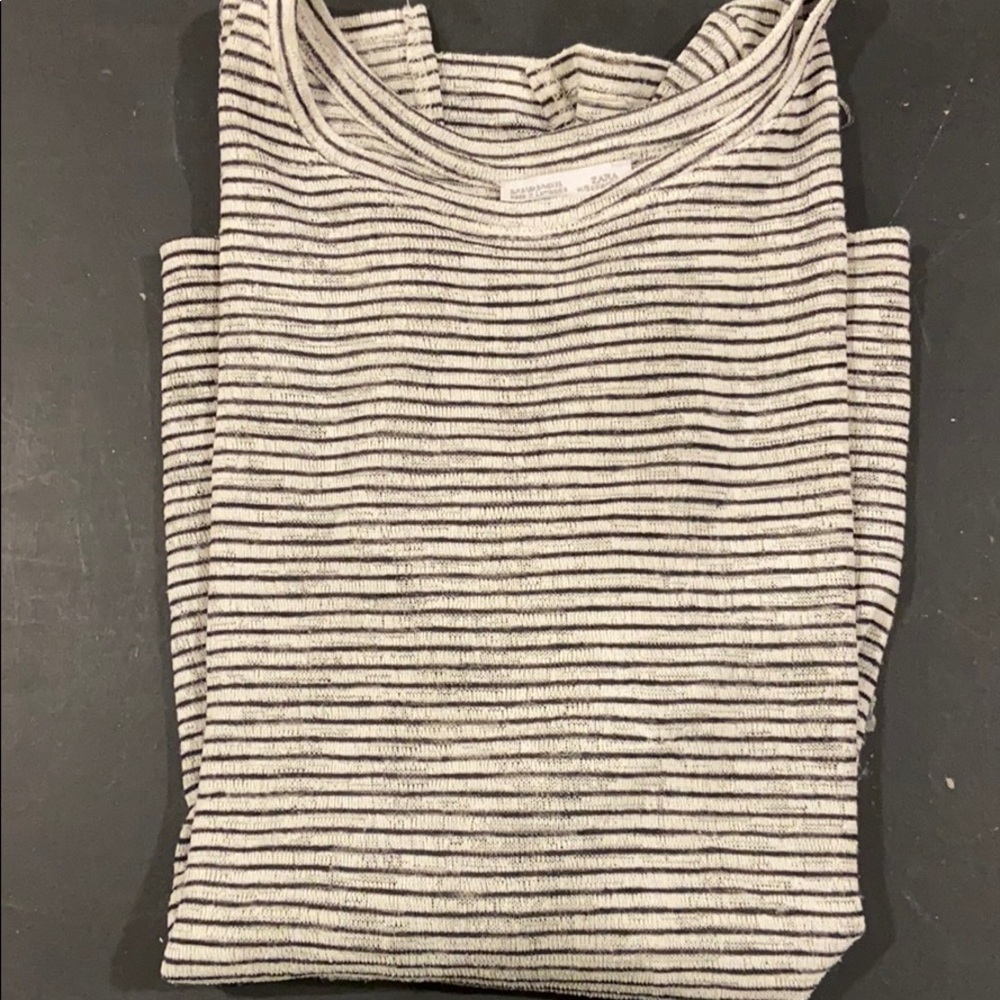 Zara black and white striped tunic